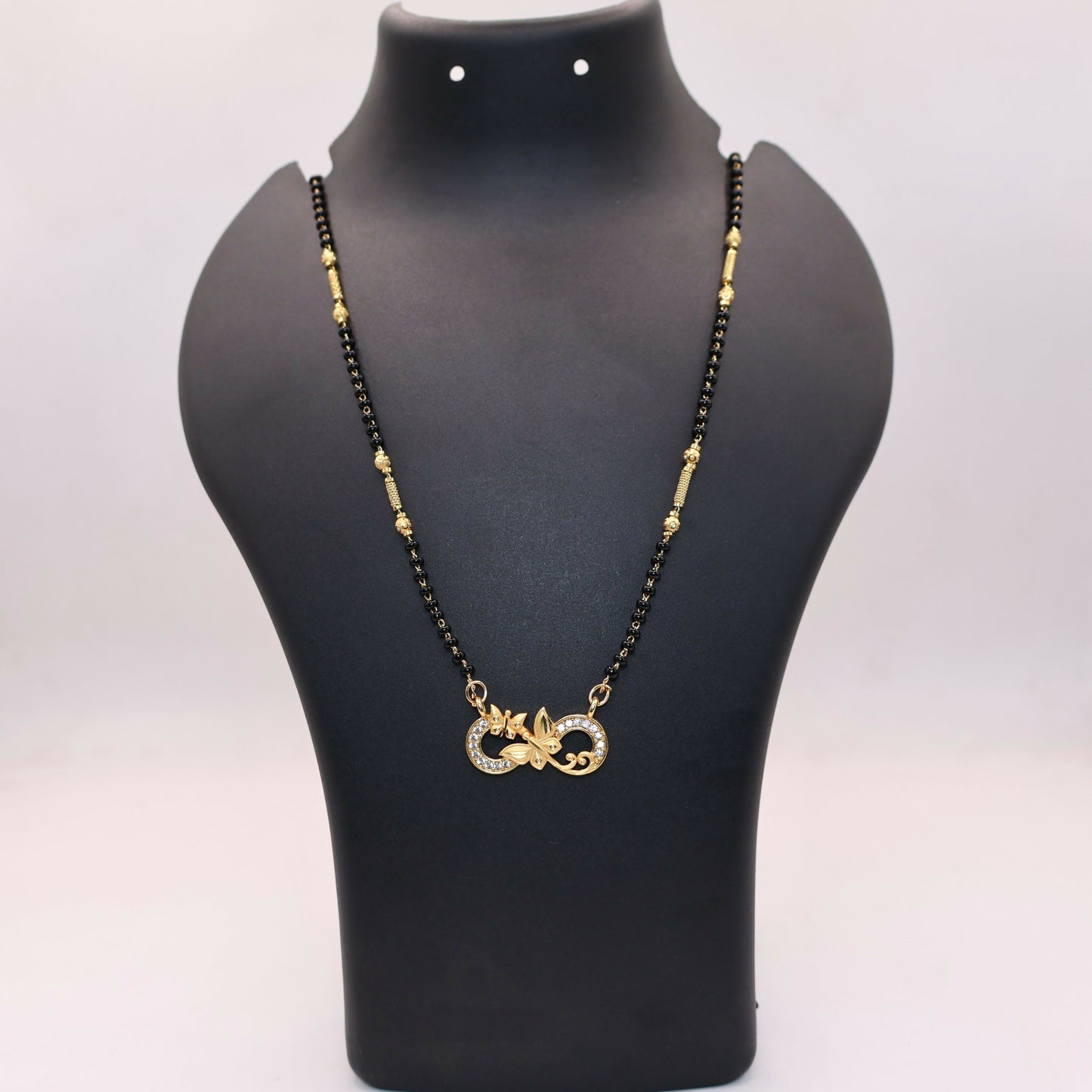 Gold-Plated Butterfly Infinity Mangal sutra with AD For women