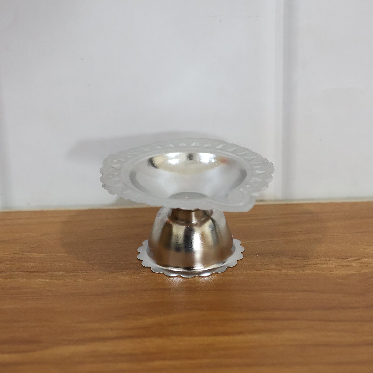 Stainless Steel Traditional Puja Diya Stand (1 Pc)