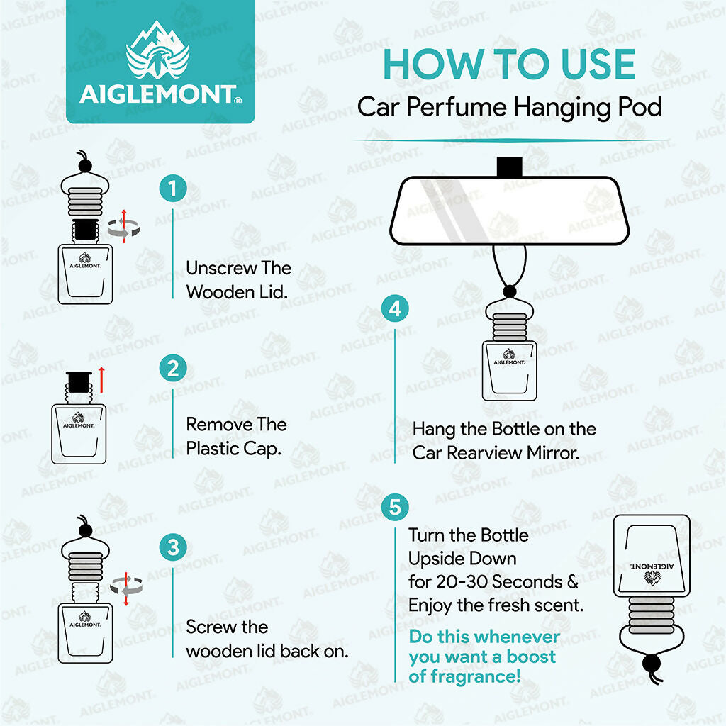 Aiglemont Signature 7 Car Perfume Hanging Pod 10ml | Long-Lasting Car Air Freshener | Premium Car Interior Accessory