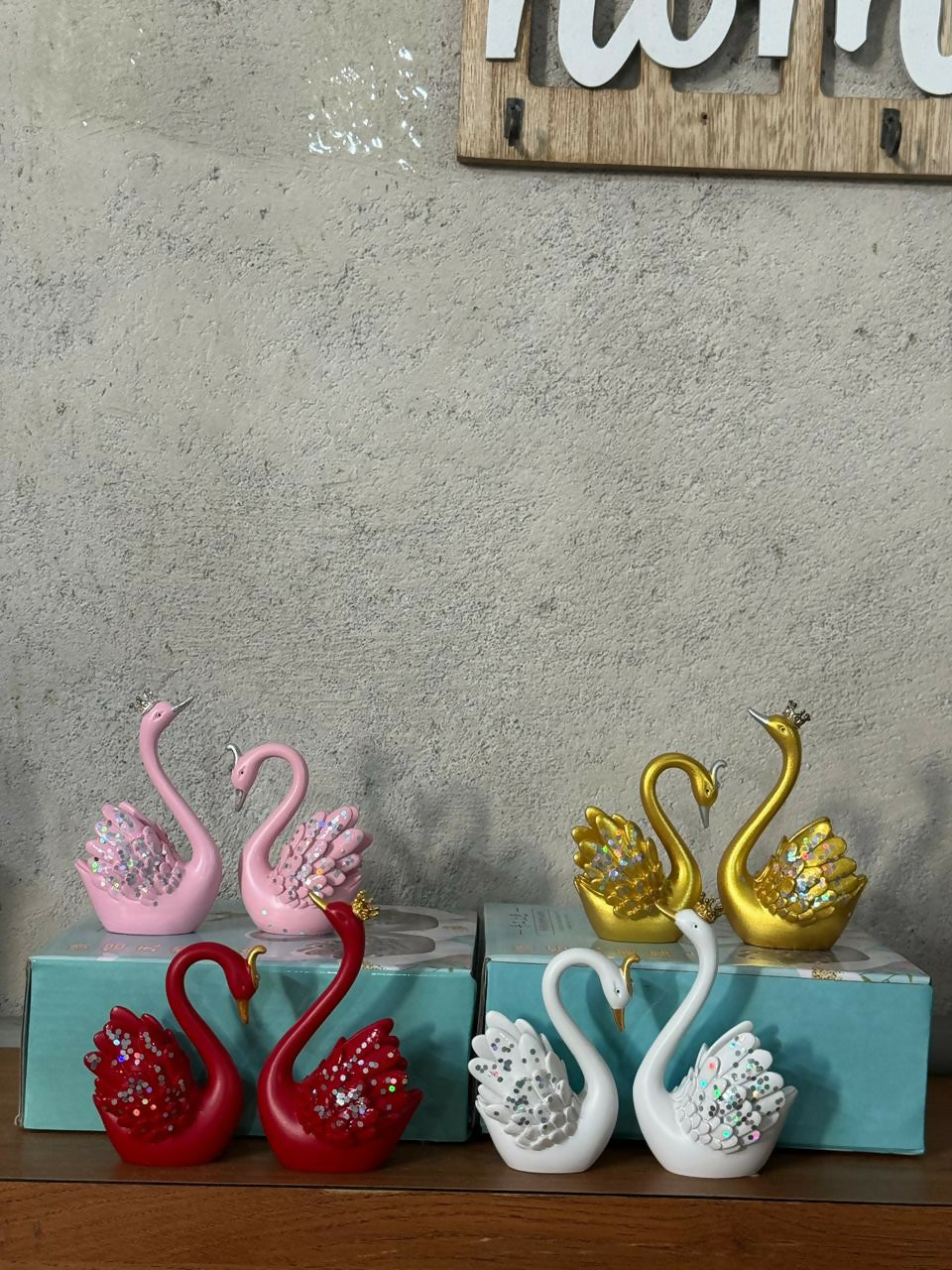 Decorative Swan Couple Showpiece Set for Home, Table & Gift Decor