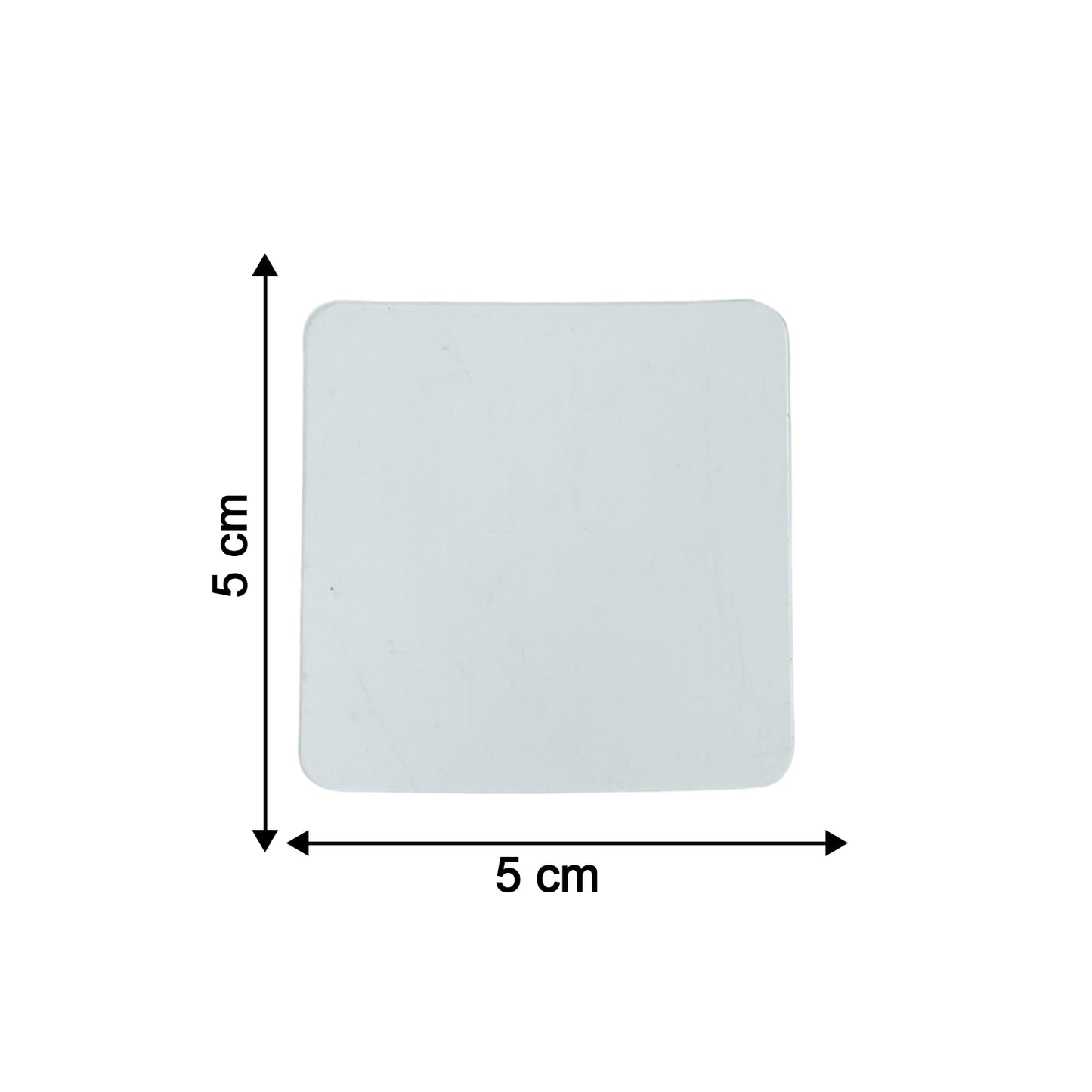 Double Side Sticker showing size 5x5 cm dimensions