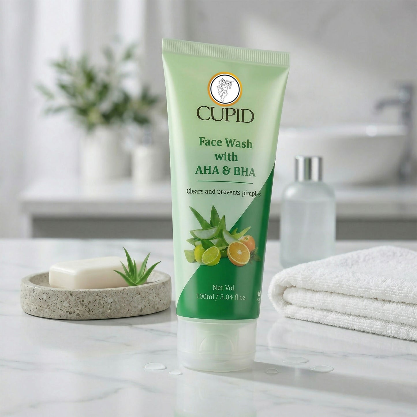 AHA BHA Face Wash Gel Deep Clean Pimple Control Skin Care Cleanser (100 Ml)