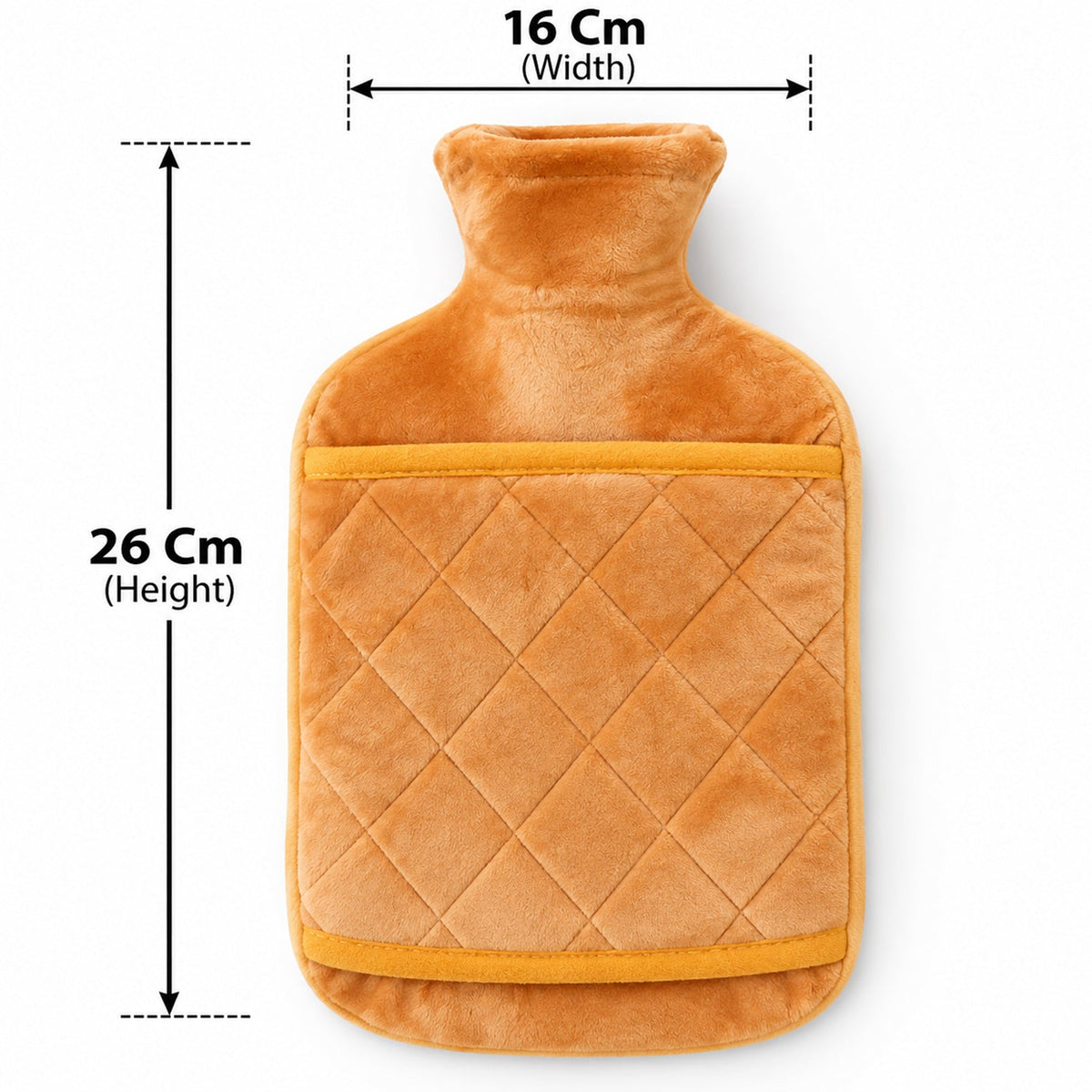 Hot Water Bag with Soft Plush Quilted Cover & Screw Cap for Warmth (1 Pc)