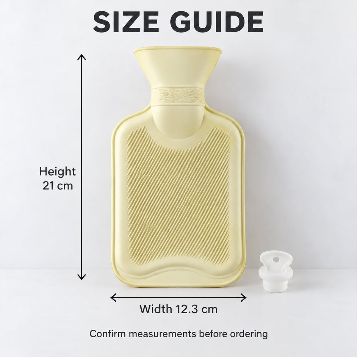 B Grade Rubber Hot Water Bag with Ribbed Surface & Cap (1 Pc, Mix Design)