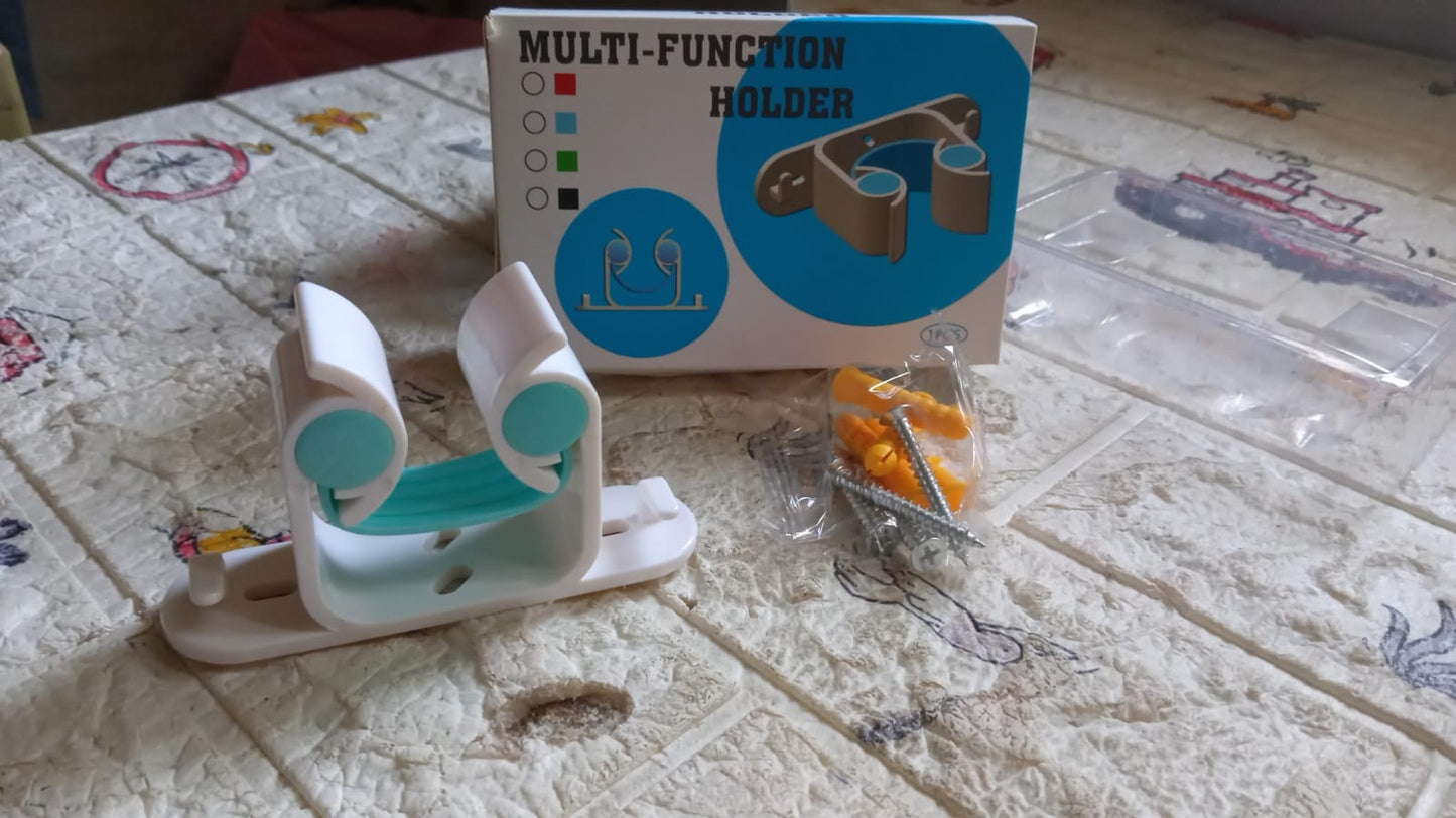 मल्टीफंक्शनल होल्डर 4 स्क्रू वॉल माउंटेड ब्रूम ऑर्गनाइज़र क्लीनिंग टूल होल्डर हैंगर, बाथरूम किचन के लिए हैंगिंग हुक, मल्टी फंक्शन होल्डर गैराज क्लिप बाइक हैंगर वॉल माउंट सेट (1 पीस)