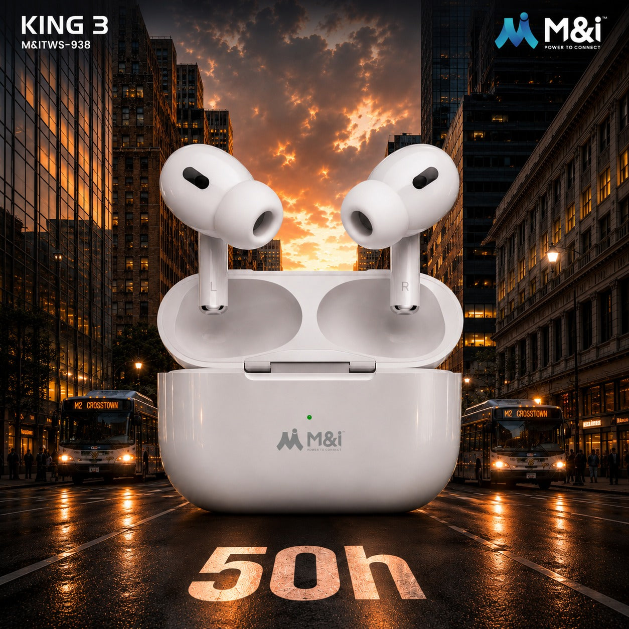 Wireless Bluetooth Earbuds – Immersive Stereo Sound with Quad Mic
