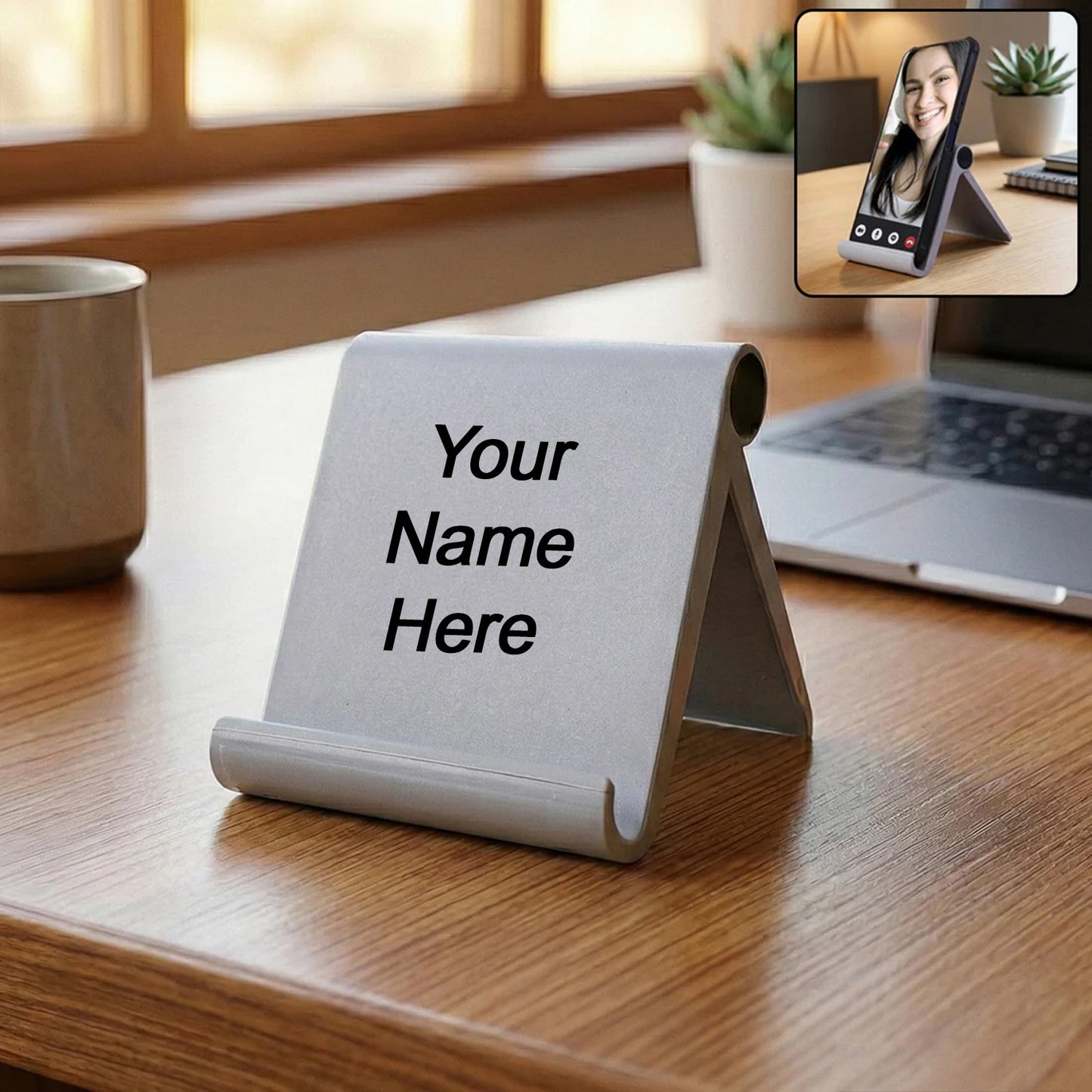 Customize Plastic Foldable Desktop Mobile Stand (1 Pc)