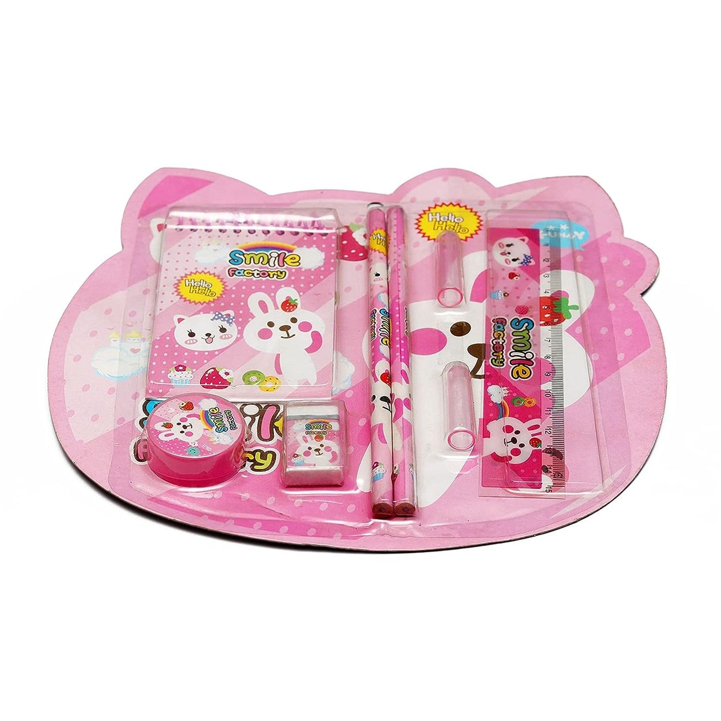 बच्चों के लिए 8 इन 1 मिक्स स्टेशनरी गिफ्ट सेट, स्टेशनरी सेट जिसमें पेंसिल रूलर रबर पेंसिल शार्पनर, पेंसिल कवर, स्कूल, ऑफिस प्रोडक्ट गिफ्ट शामिल है