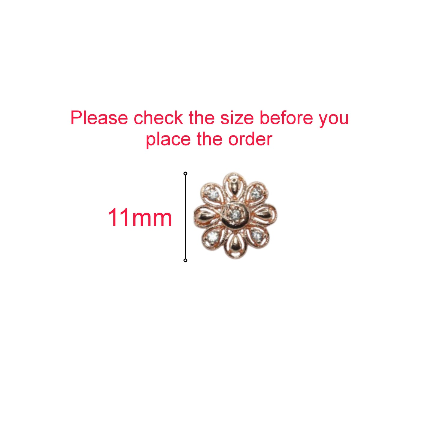 Rose Gold Diamond Flower Stud Earrings for women and girls