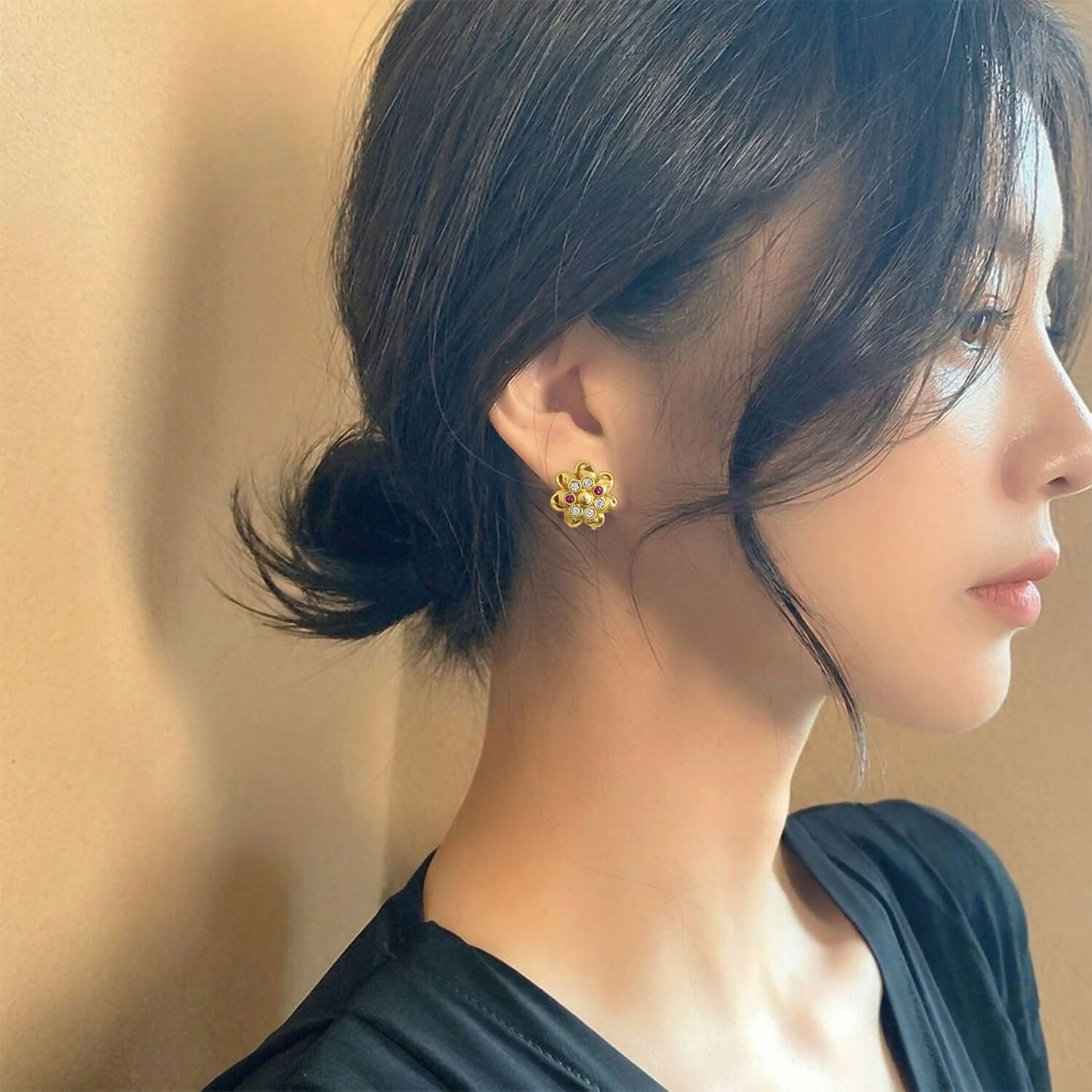 Elegant flower earrings showcasing intricate floral motifs