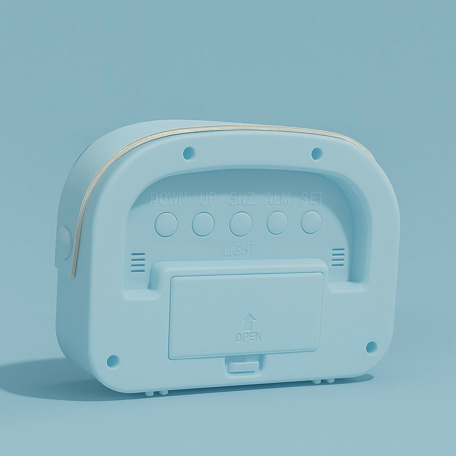 Blue Digital Alarm Clock with Backlight, Large LED Display, Snooze Alarm, Temperature & Humidity Display, Battery Operated Desk & Bedside Clock for Kids, Teens, Bedroom & Office