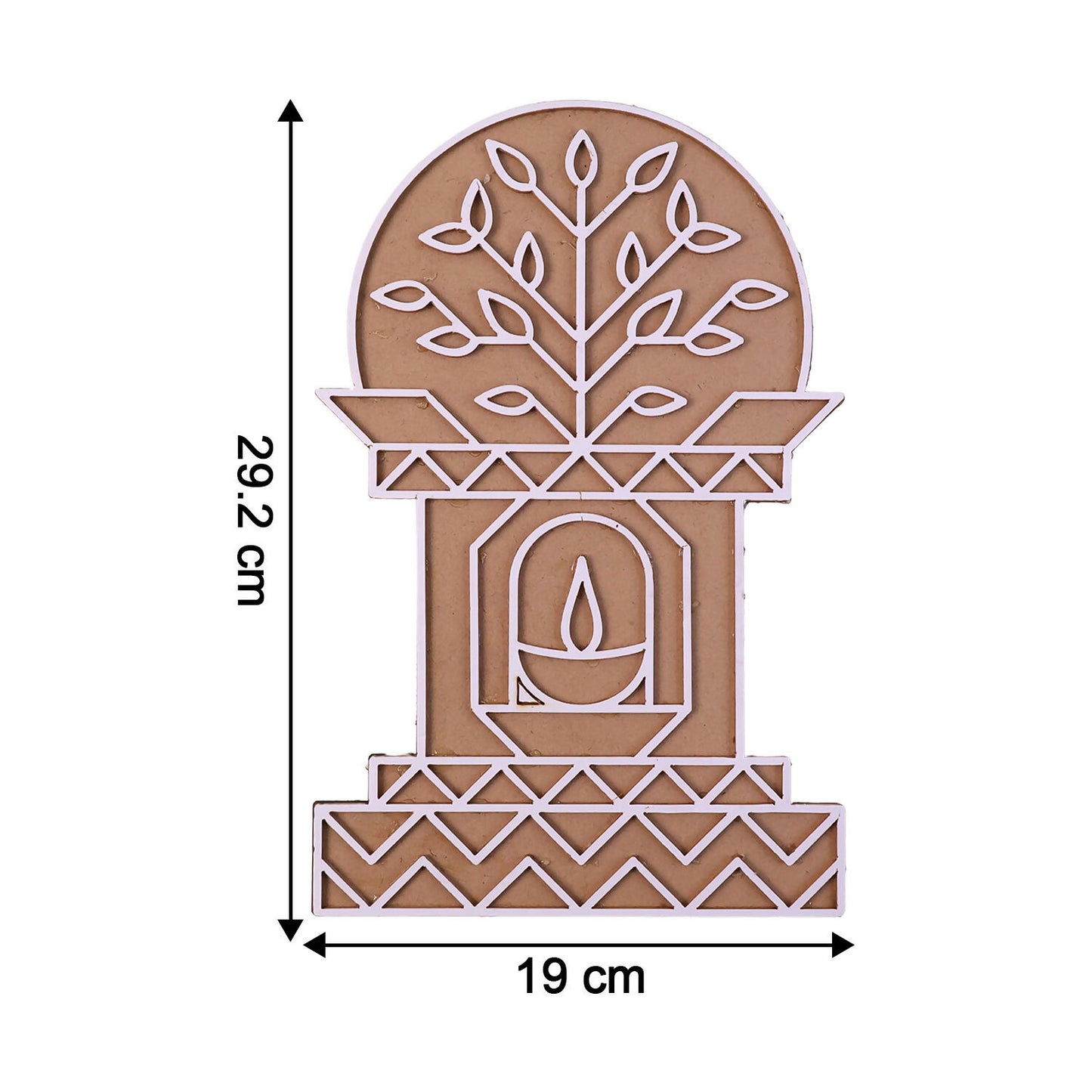 Portable MDF Rangoli Stencil | Diya Tree Design