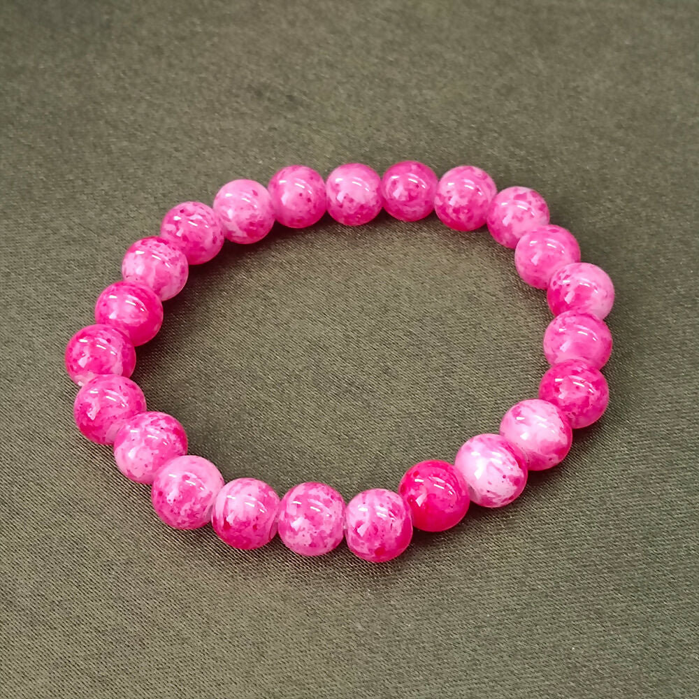 Pink Glass Beads Bracelet