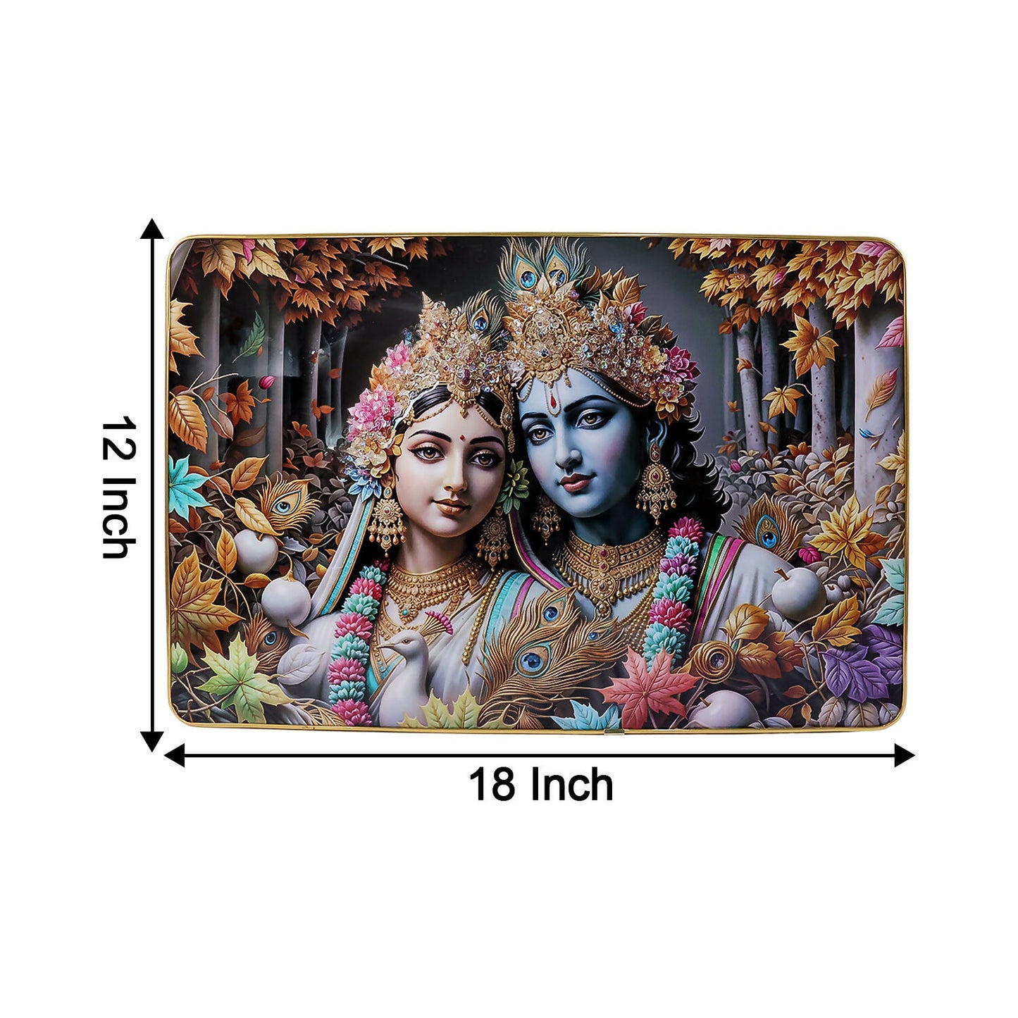 Radha Krishna Wall Frame Premium Spiritual Decorative Wall Art Home Decor (18x12 Inch)