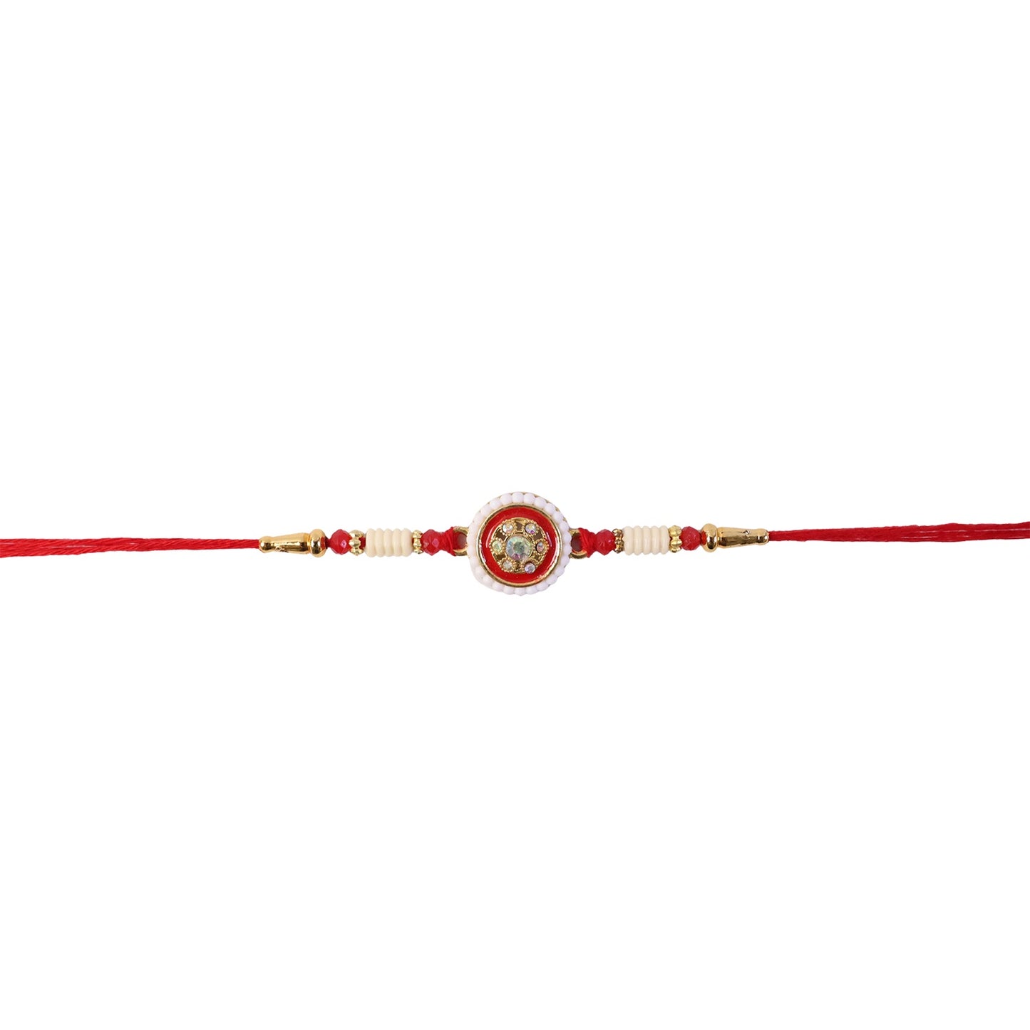 Elegant Kundan Pearl Border on Rakhi