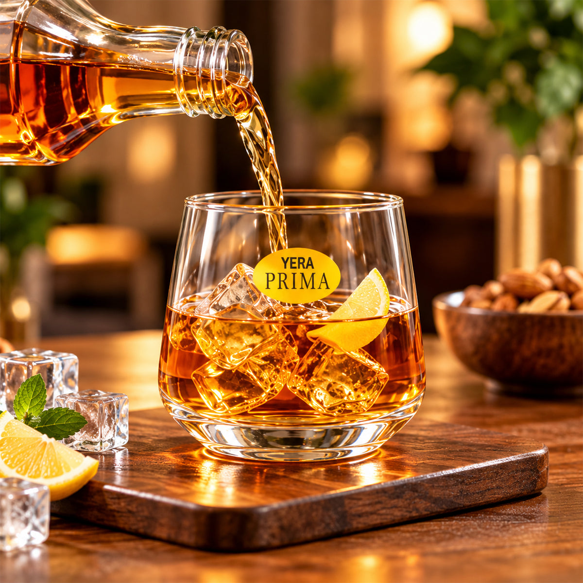 Yera Prima Oak Clear Glass Tumbler Set for Water, Juice and Drinks (6 Pc)