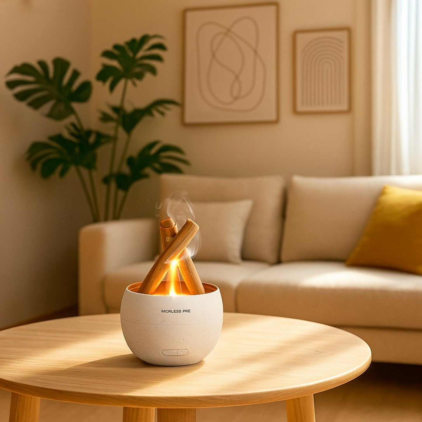 Campfire Flame Aroma Diffuser with LED Light & Mist | Stylish Home Humidifier