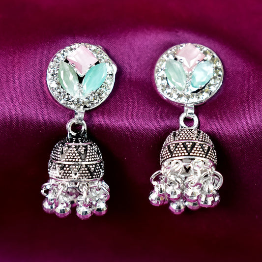 Elegant CZ Tassel Jhumka Earrings – Long Dangle Bridal Drop Earrings for Women