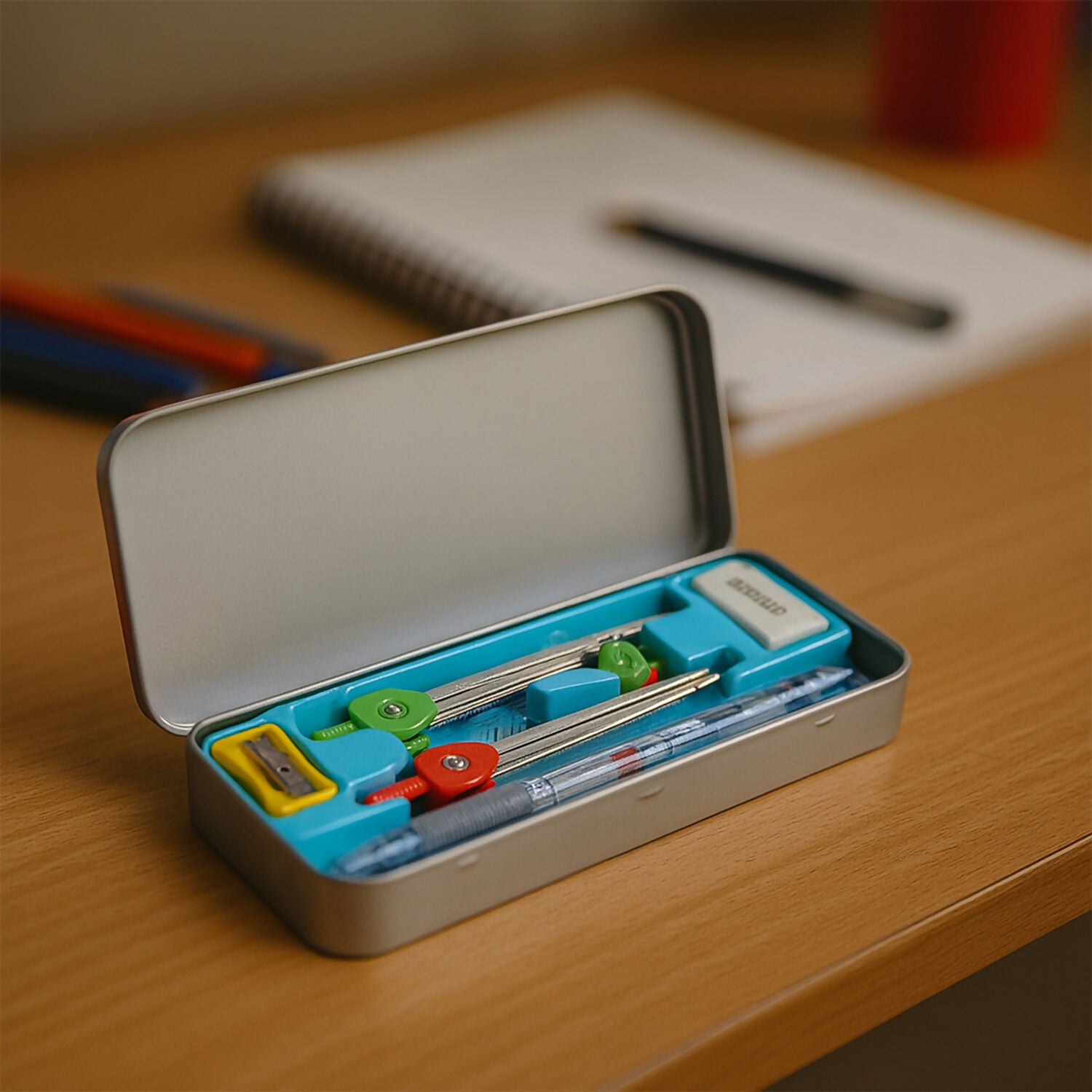 Camlin Scholar Basics Mathematical Instruments Geometry Box – Complete School Compass & Ruler Set