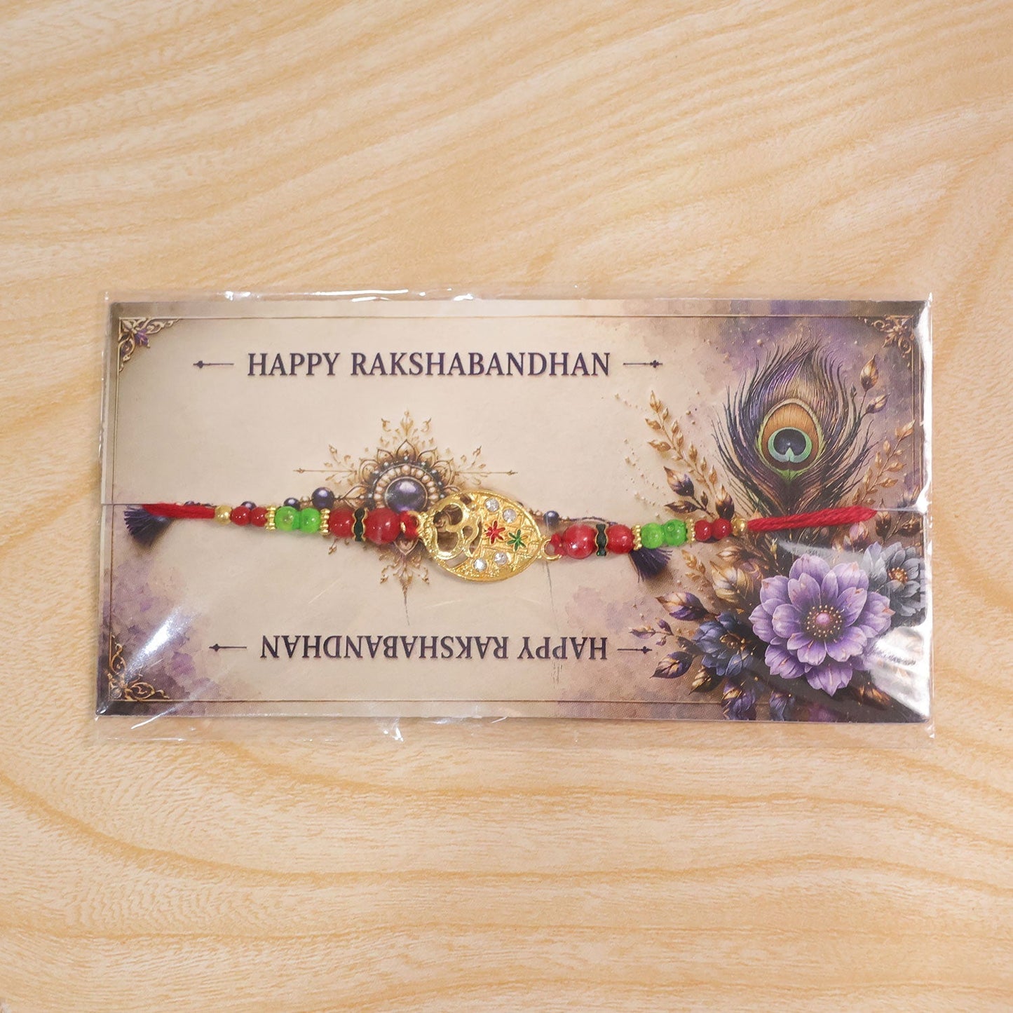 Om Symbol Rakhi for Brother Traditional Beaded Design (10pcs)