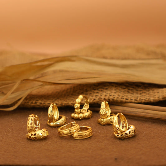 Mini AD Bali Gold Hoop Earrings kan ki bali for women and girls Combo Pack of 6