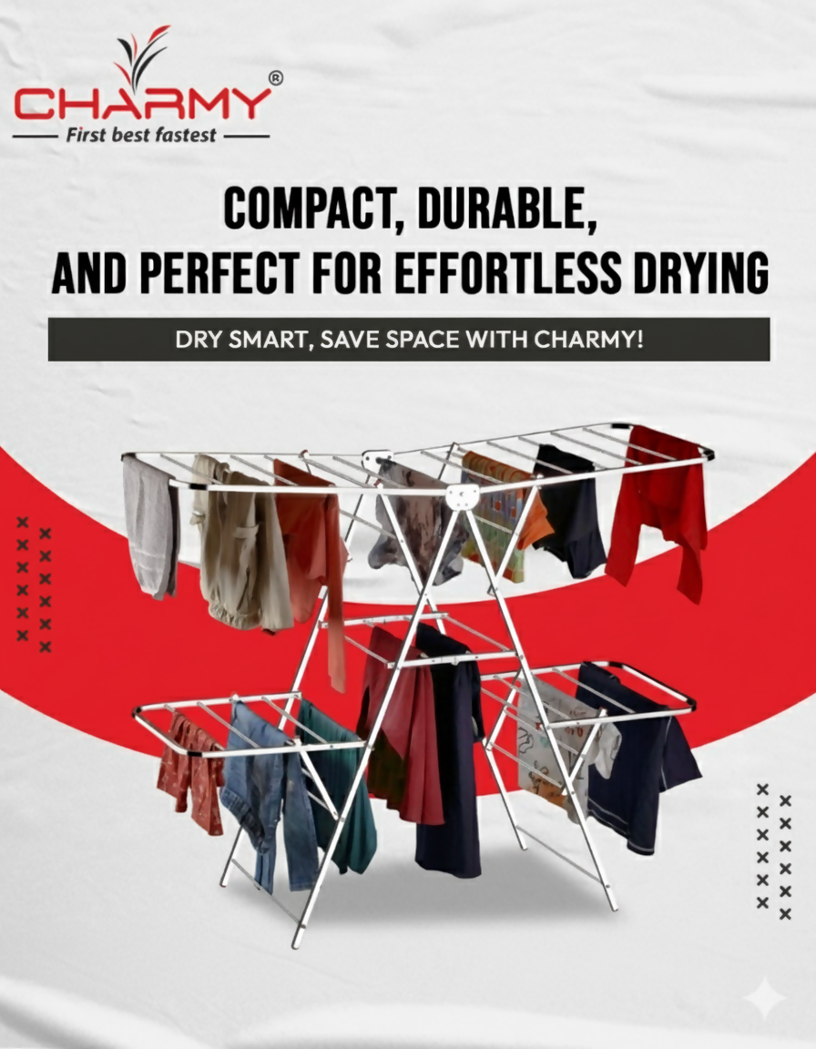 Double-Layer Foldable Stainless Steel Clothes Drying Rack | Heavy-Duty | Rust-Proof | 150x76x127 cm