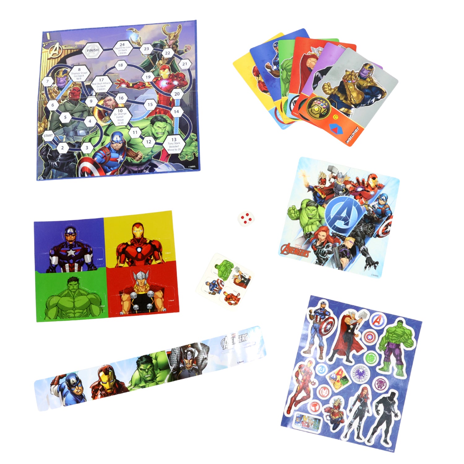 Kids Superhero Adventure Board Game & Sticker Activity Set – Dice Path Game with Character Cards, Tokens & Gift Bag