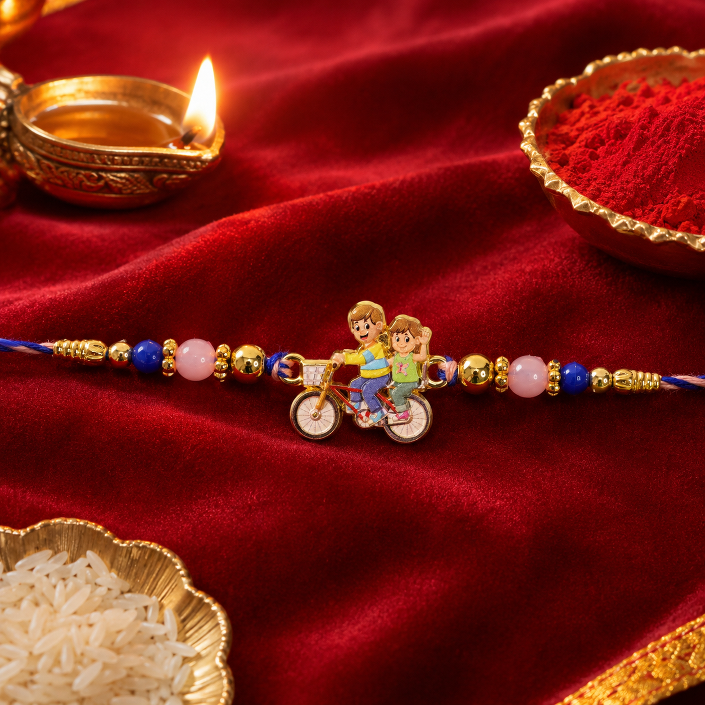 Bicycle Kids Rakhi for Brother Festive Designer Thread (10pcs)