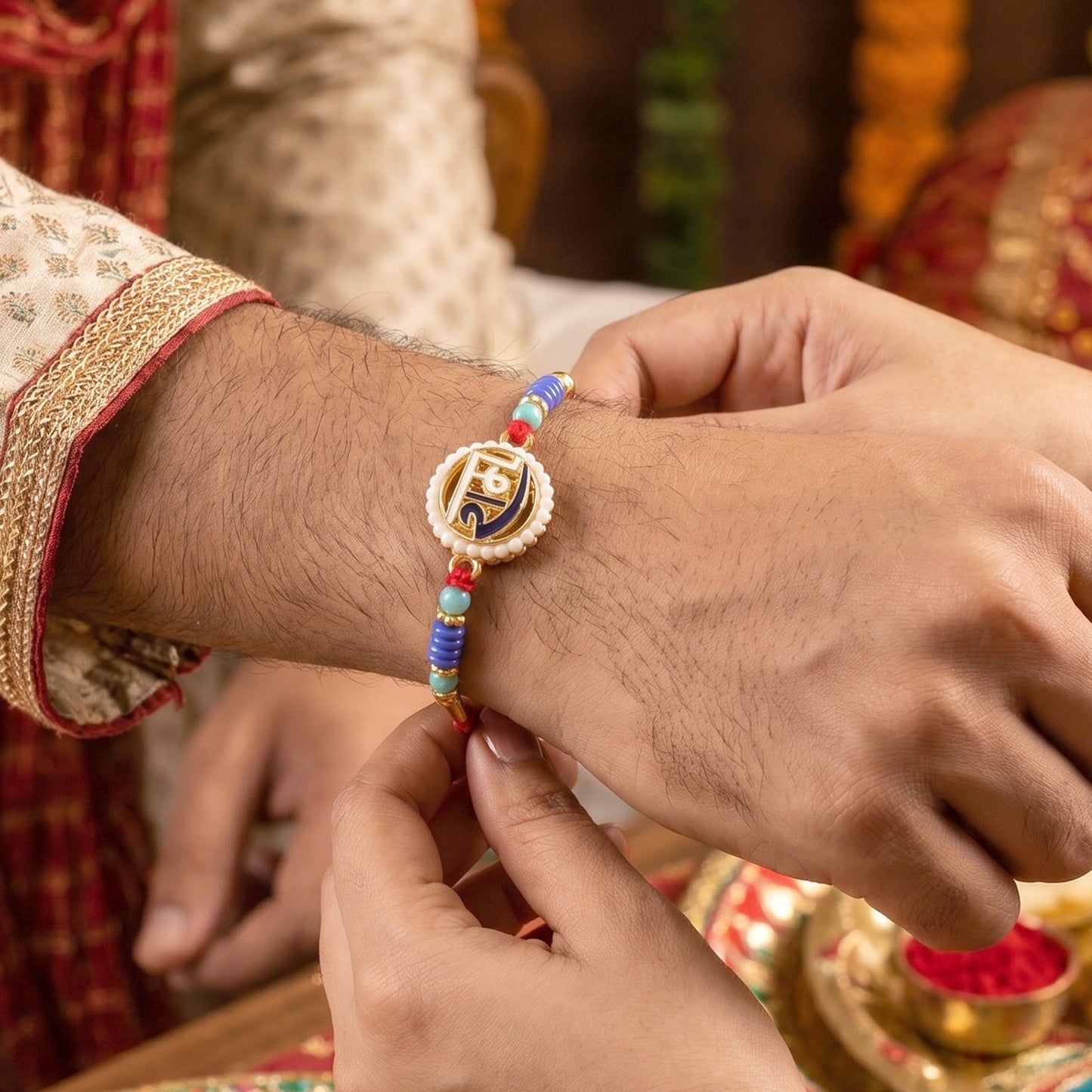 Ram Naam Devnagari Rakhi Traditional, Stylish & Comfortable (5pcs)