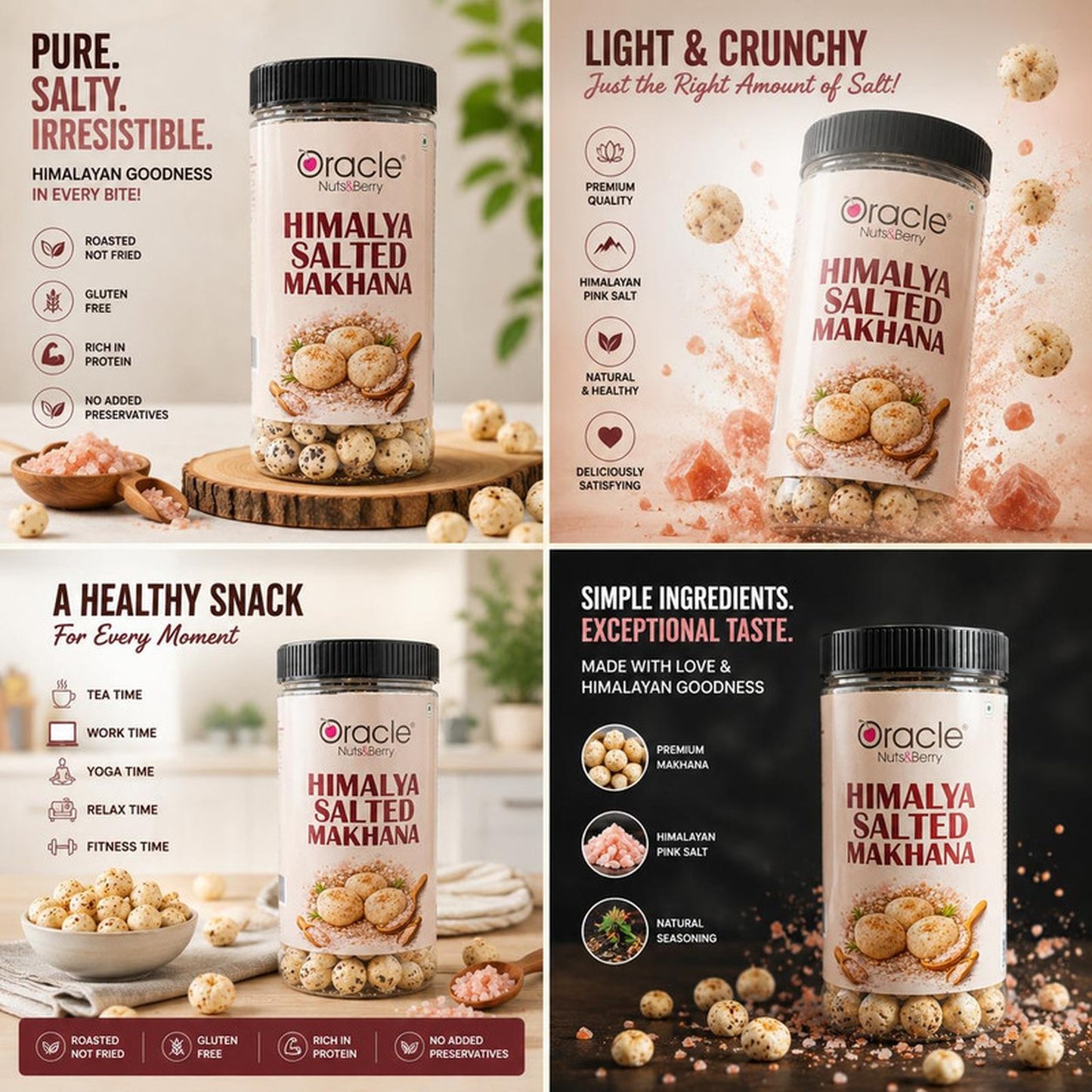 75g pack of healthy roasted fox nuts seasoned with Himalayan salt