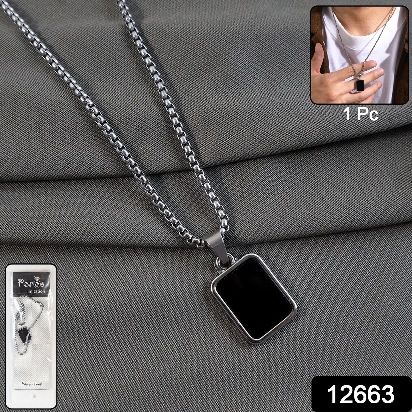 Premium Stainless-Steel Men’s Fashion Pendant Chain (1 Pc)
