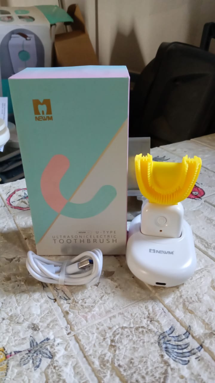 अल्ट्रासोनिक इलेक्ट्रिक टूथब्रश यू आकार का स्वचालित टूथब्रश दांतों को सफ़ेद करने के लिए रिचार्जेबल, वाटरप्रूफ ट्रेनिंग टूथब्रश बच्चों के लिए (1 पीस)