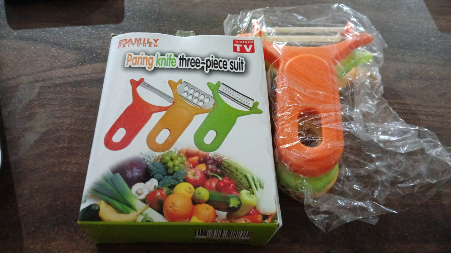 Peeler Slicers Shredders for Fruits and Vegetables, Cutter, Grater Kitchen Helper, Potato Fruits Peeler, Stainless Steel Sharp Blade with Non-Slip Handle (3 Pcs Set)