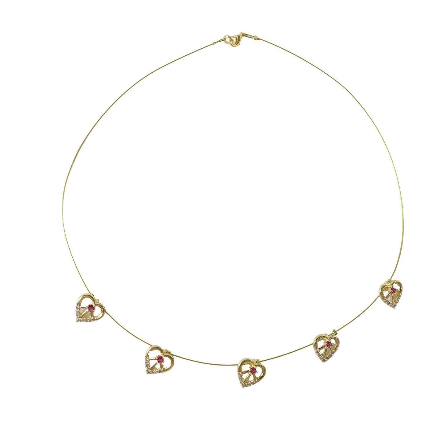 Love Drop Heart Necklace Elegant Ruby Heart Pendant Necklace for Women