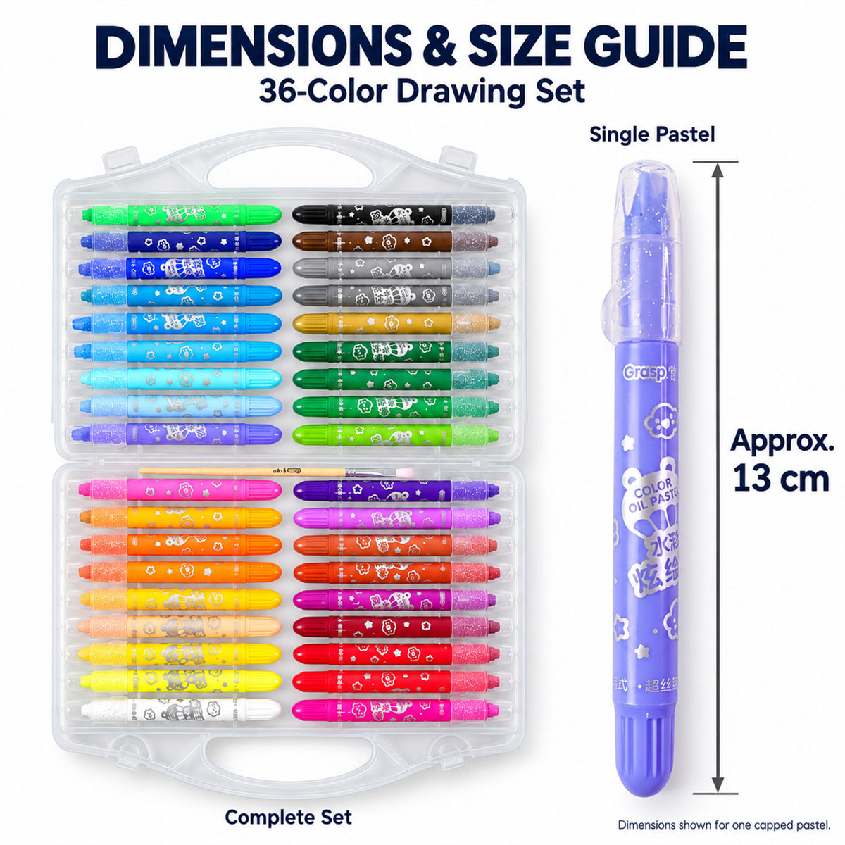 Water-Soluble Twist-Up Colour Crayons with Brush and Carry Case (36 Pc)