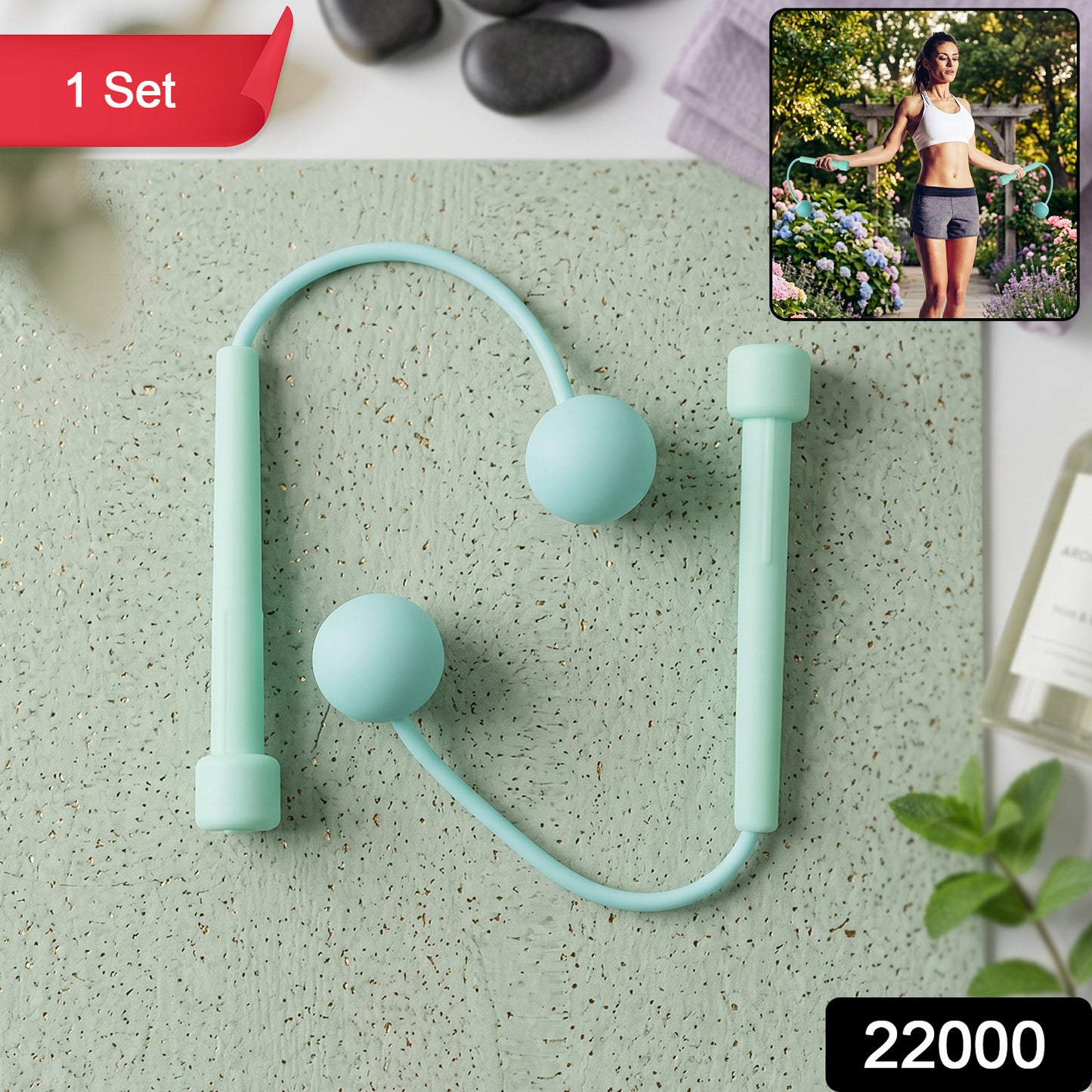 Cordless weighted jump rope fitness tool