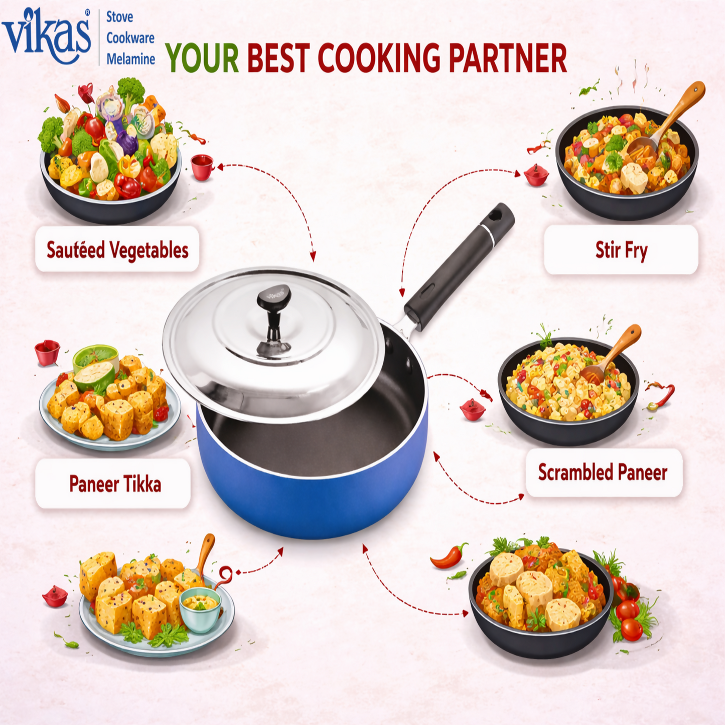 Food cooked in Vikas Fry Pan
