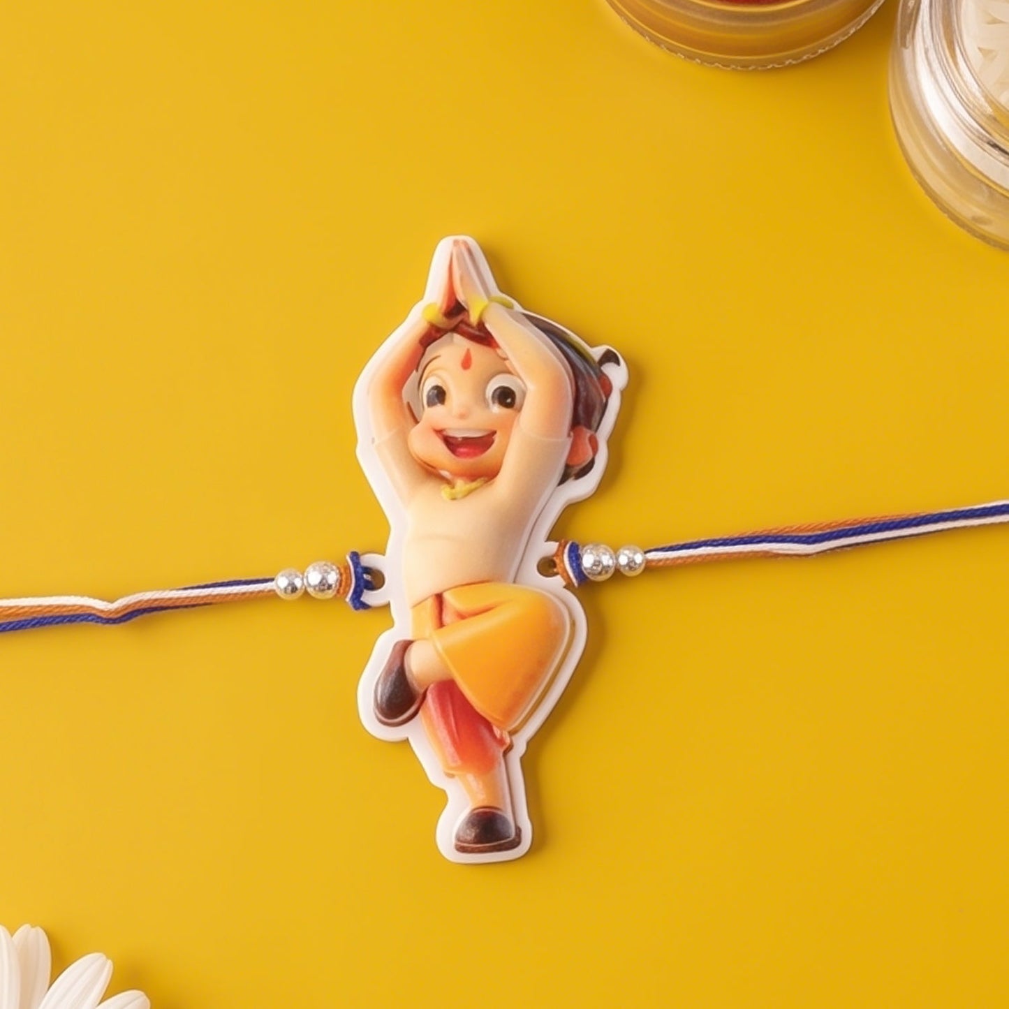 Playful Cartoon Rakhi Set with Choco Beats, Pack of 3