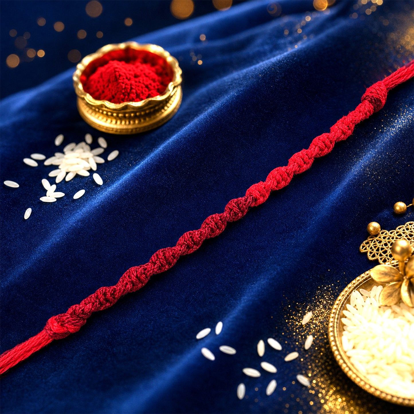 Maroon Twisted Cord Rakhi, Simple and Elegant Beadless Design