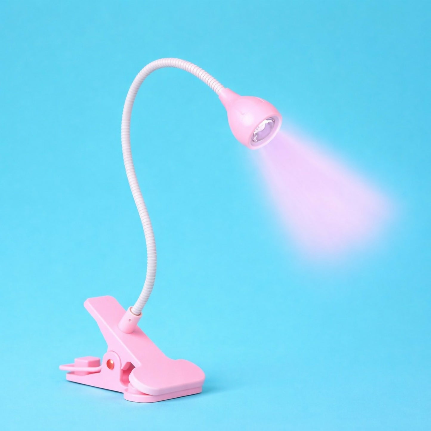 Pink Clip-On UV LED Lamp with Flexible Neck