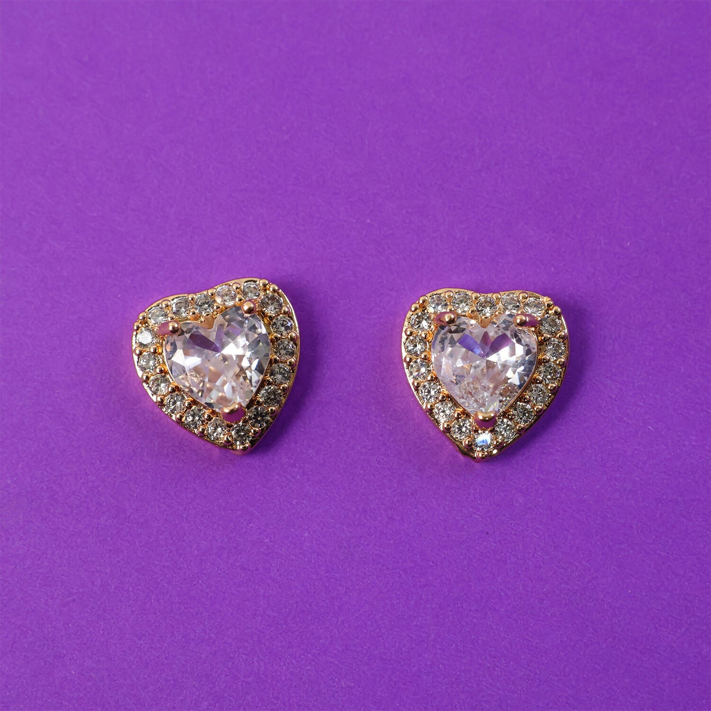 Heart Shape Crystal Stud Earrings for Women