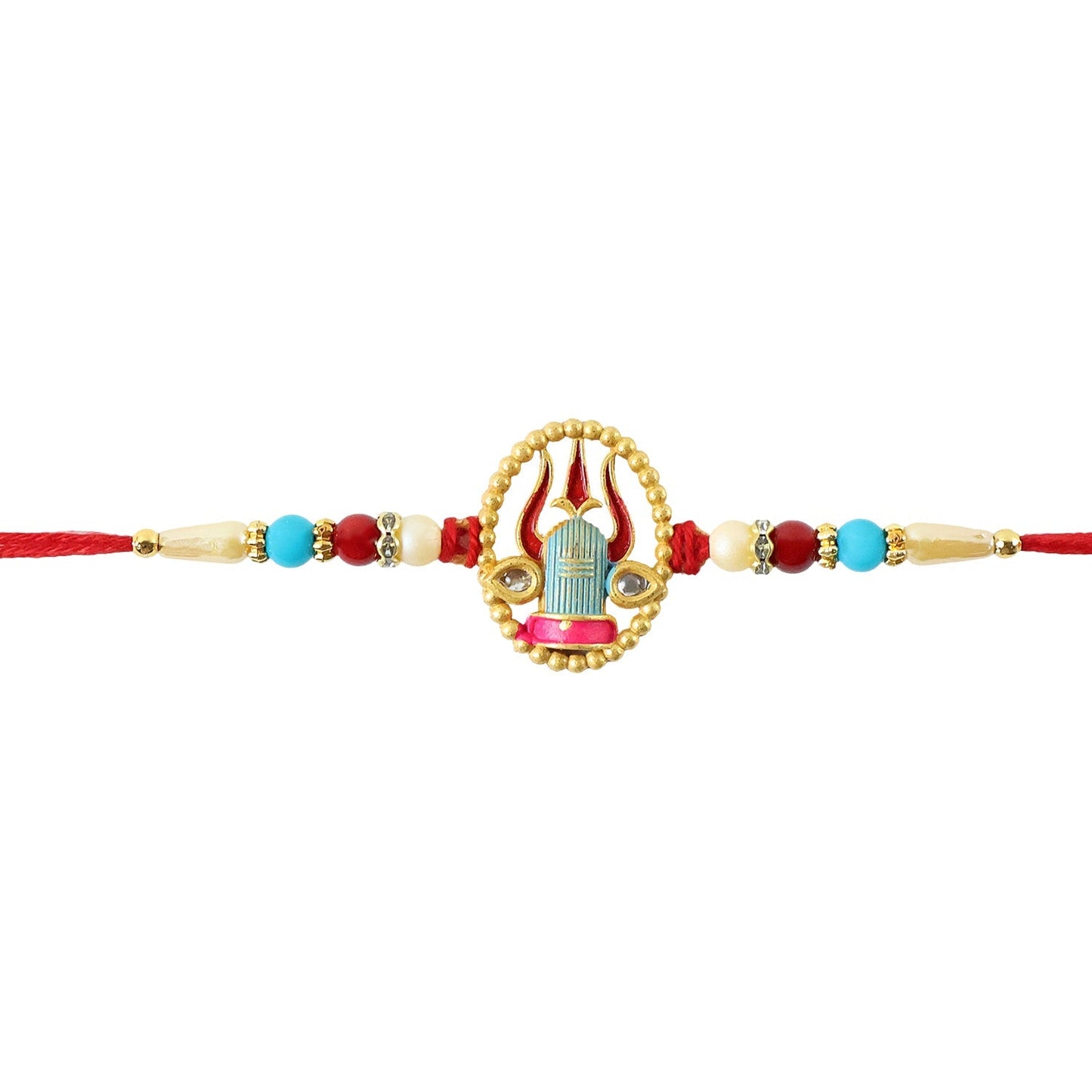 Mahadev Shivling Designer Rakhi with Beads for Brother Raksha Bandhan Gift (5pcs)