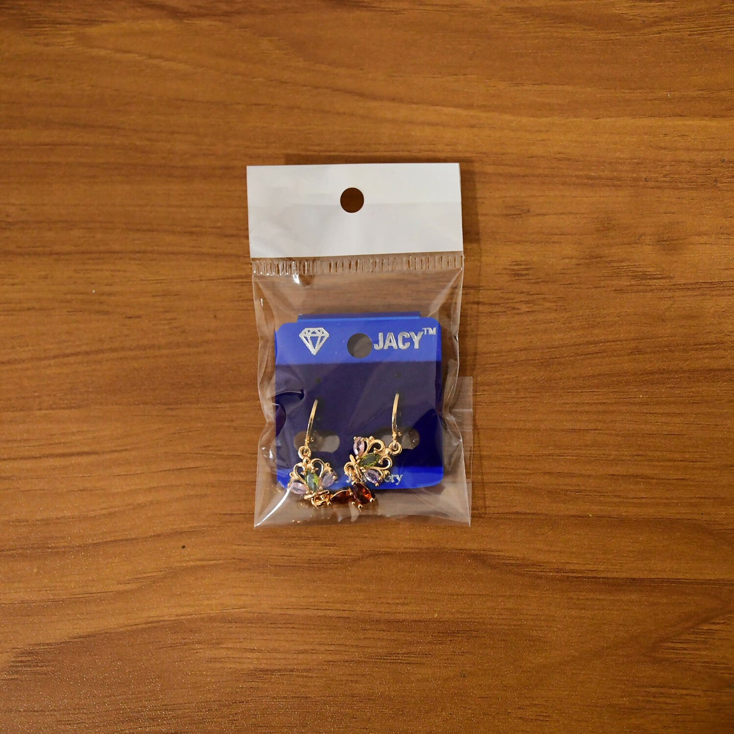 Royal Crown-Inspired Multicolor Crystal Dangle Earrings with Gold Hoop