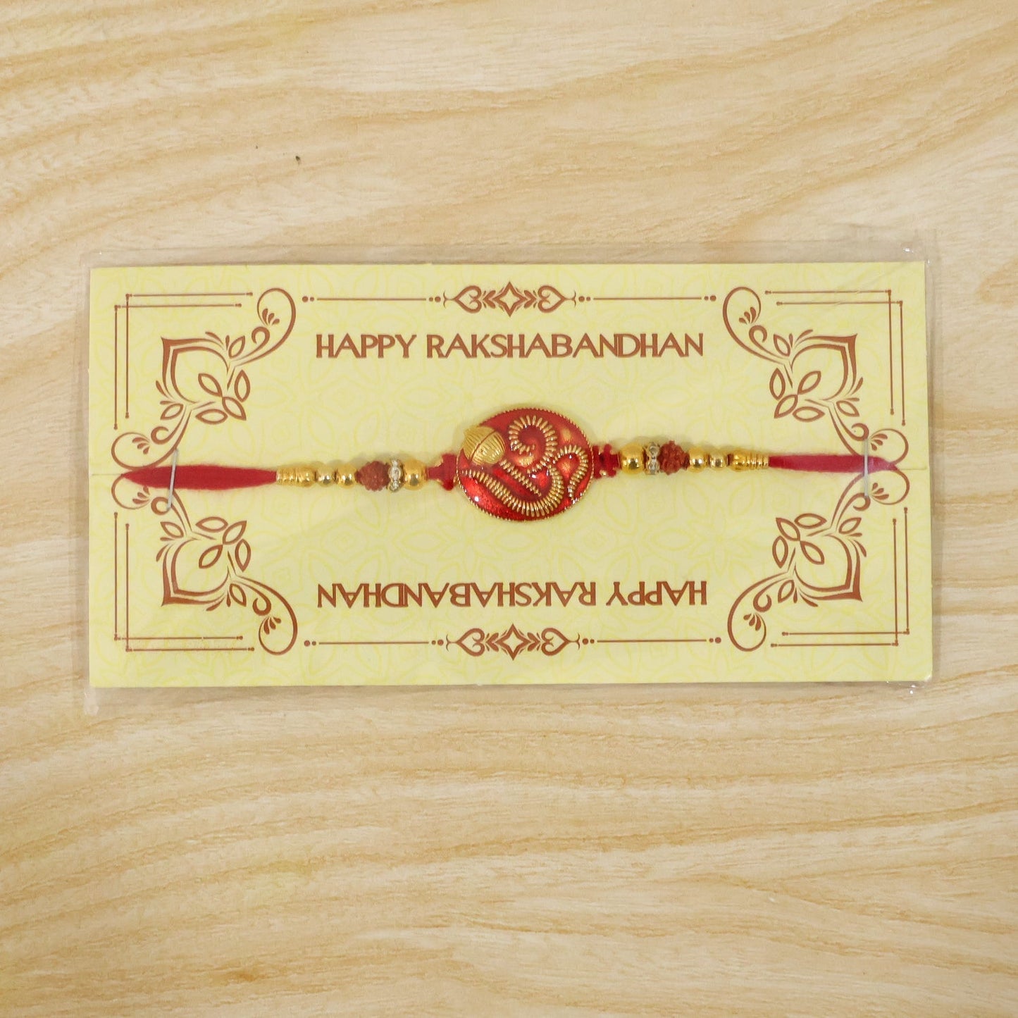 Om Motif Designer Rakhi with Beads for Raksha Bandhan (5pcs)