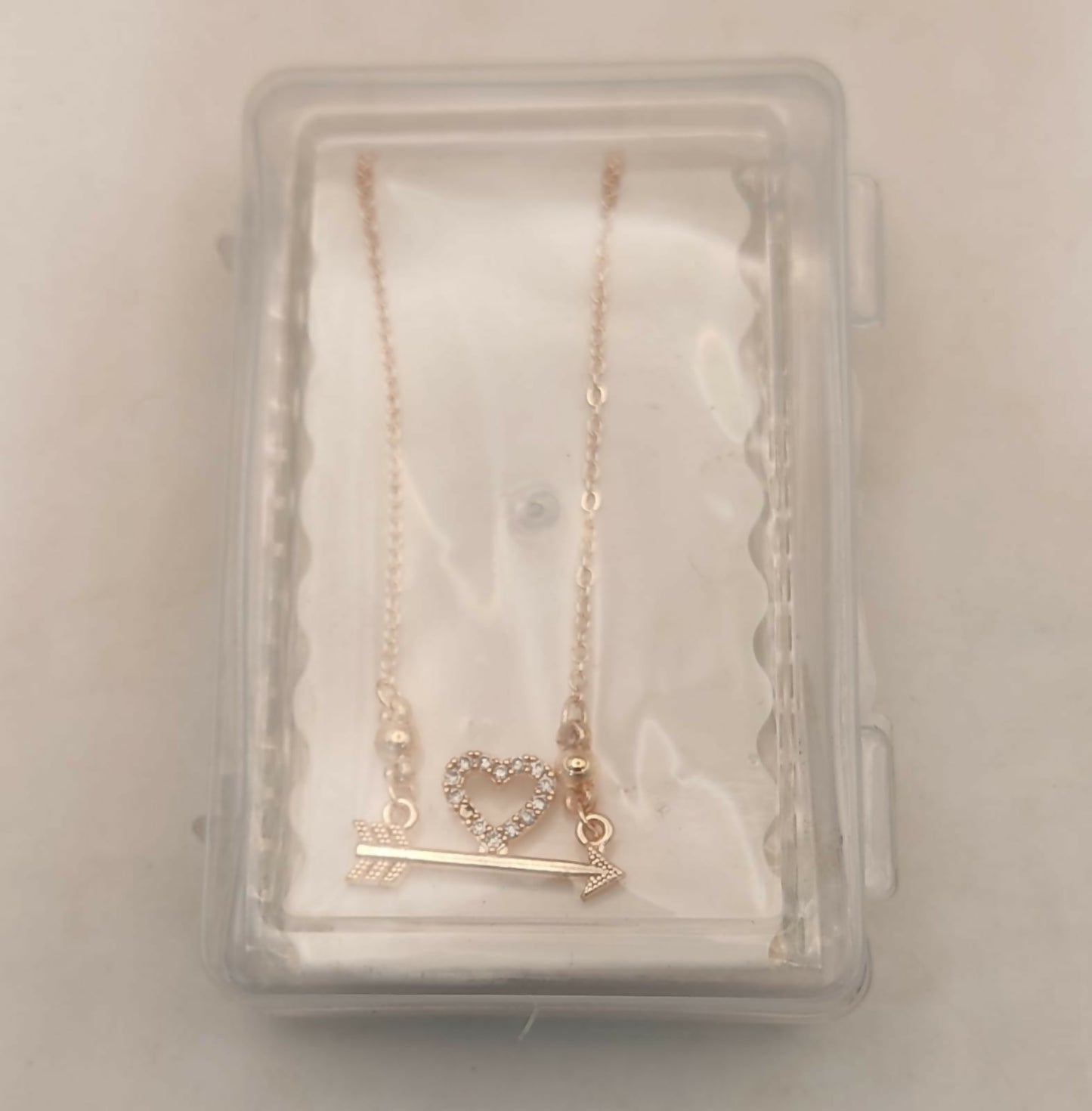 Rose Gold AD Heart Necklace For women and girls