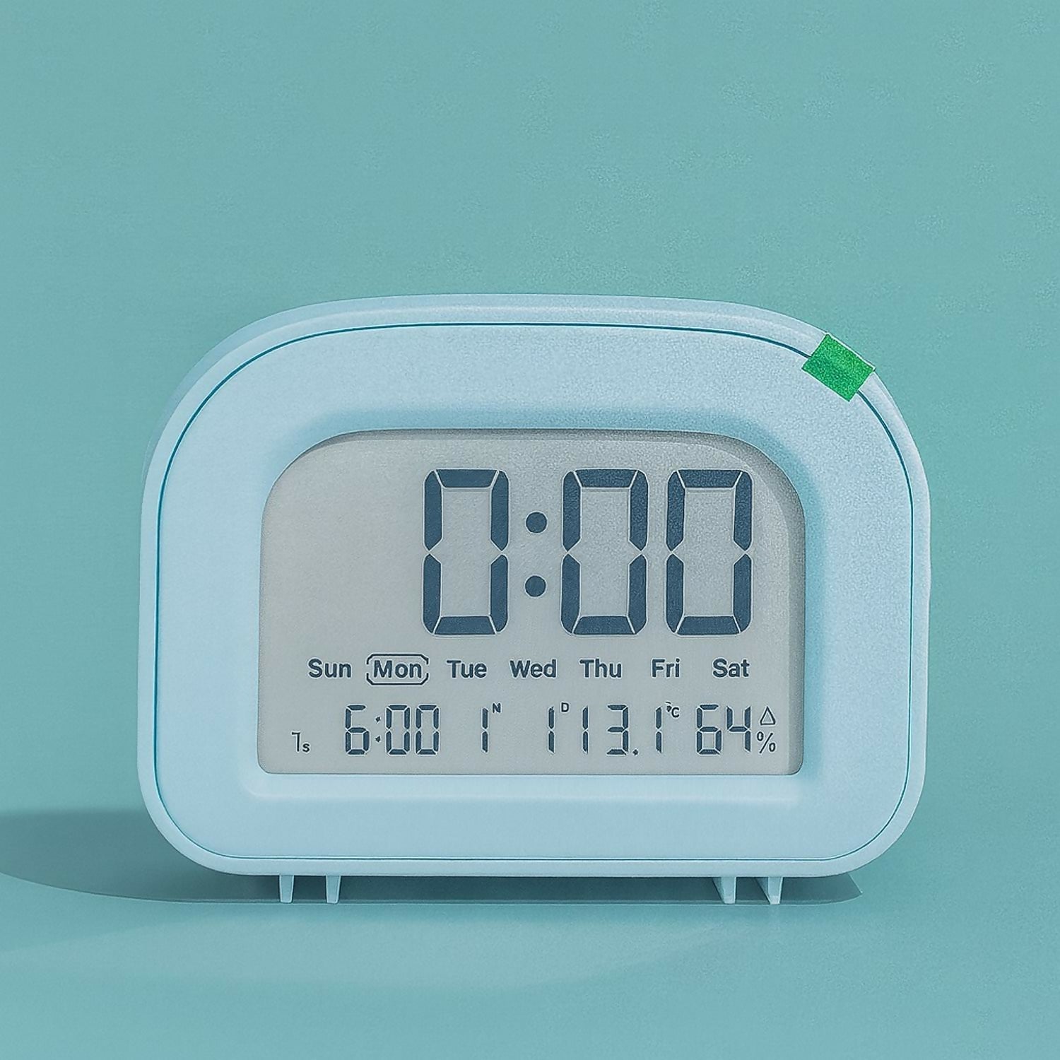 Blue Digital Alarm Clock with Backlight, Large LED Display, Snooze Alarm, Temperature & Humidity Display, Battery Operated Desk & Bedside Clock for Kids, Teens, Bedroom & Office