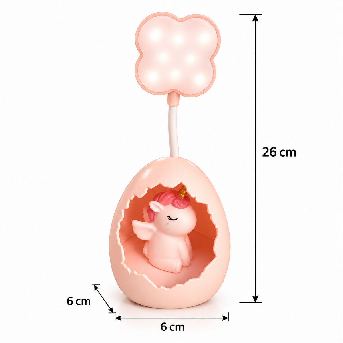 Pastel Unicorn Egg Lamp Dimensions