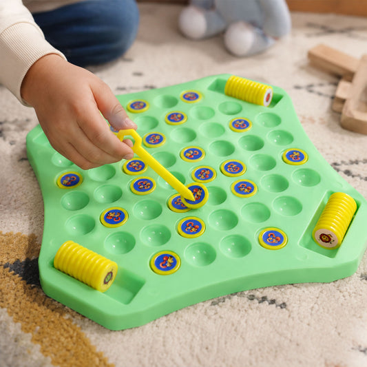 Flip & Match educational puzzle game set with pop board & stickers