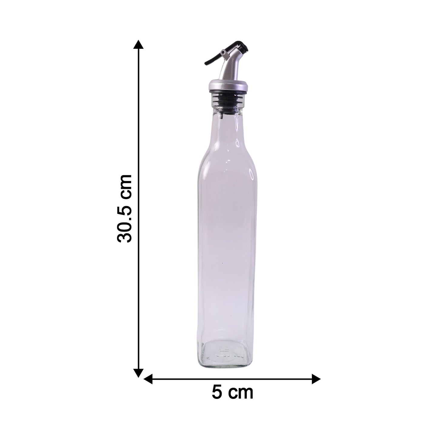 Glass Oil Dispenser Bottle Size Dimensions 30.5 x 5 cm