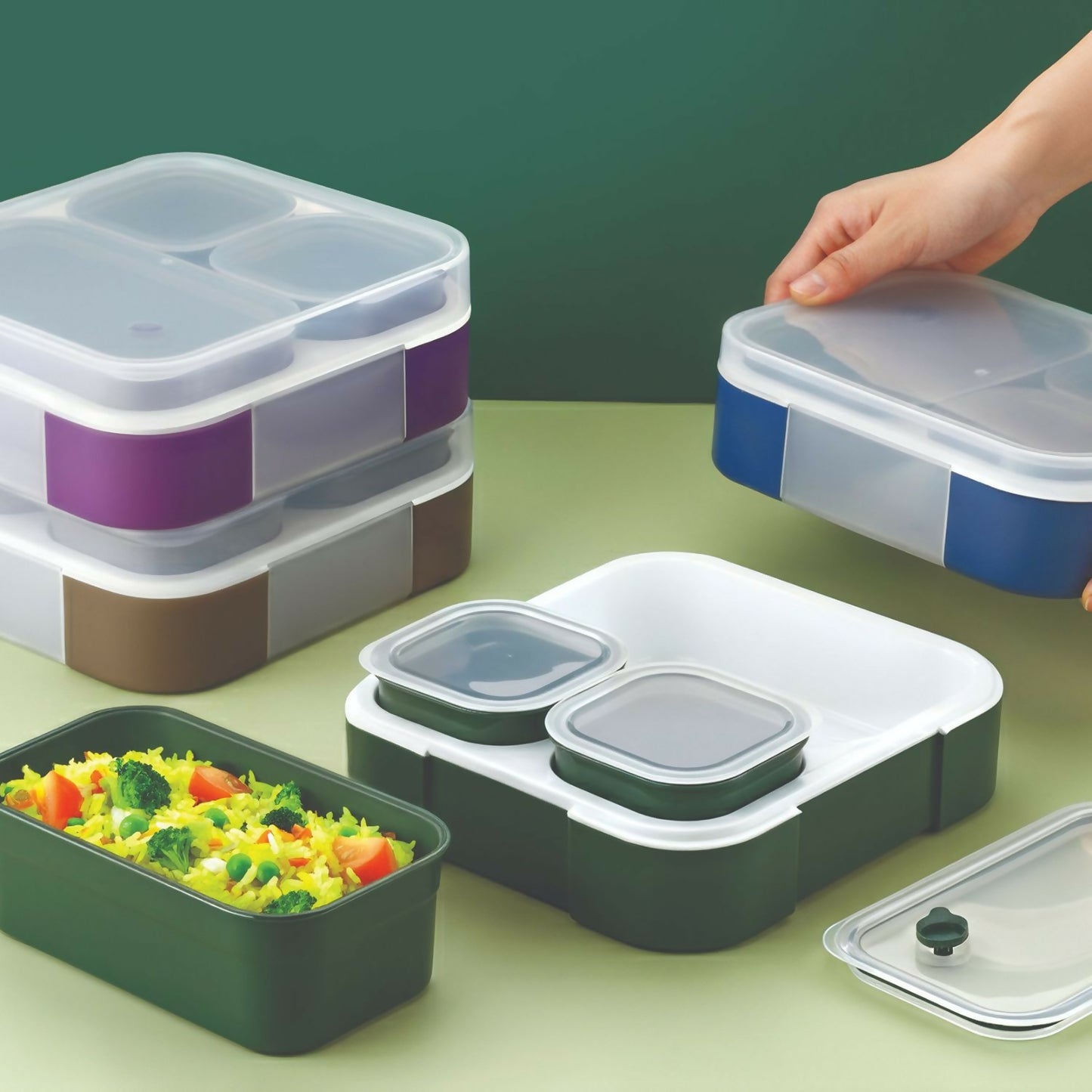 Side view of Zesty Lunch Box highlighting compact design